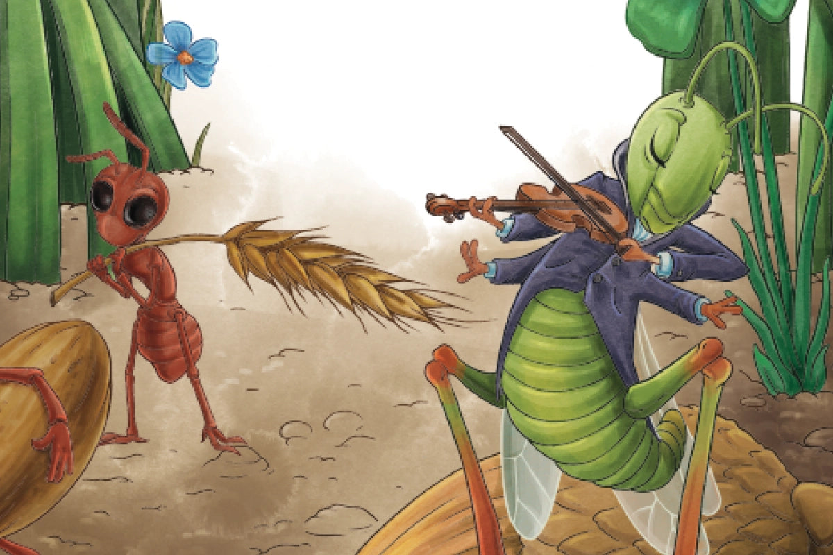 Cricket plays violin as an ant watches